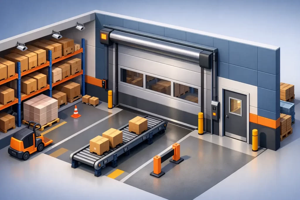 Esempio chiusura industriale personalizzata magazzino