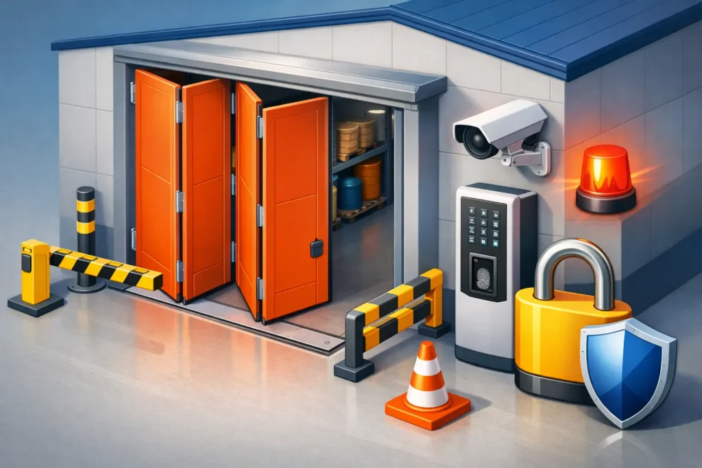 Porte pieghevoli industriali e sicurezza
