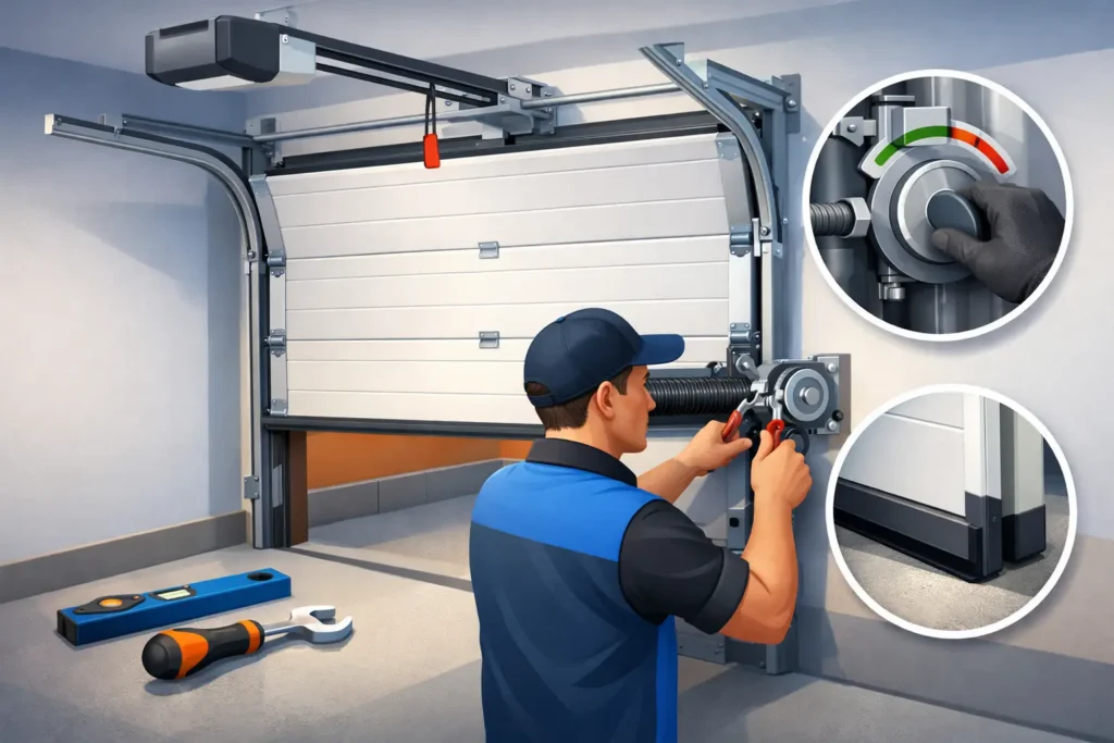 Come regolare il portone sezionale del garage