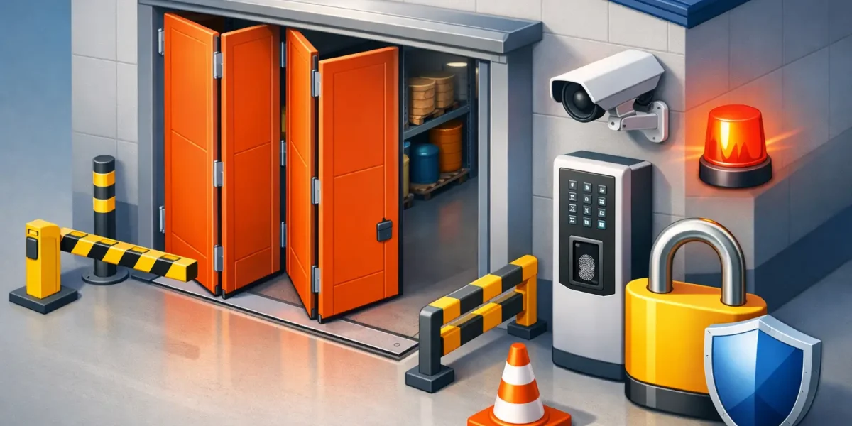Porte pieghevoli industriali e sicurezza